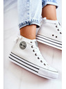 BIG STAR SHOES Adidași Big Star High pentru femei - albi