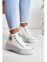 BIG STAR SHOES Adidași Big Star High pentru femei - albi