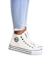BIG STAR SHOES Adidași Big Star High pentru femei - albi