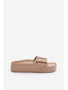 BIG STAR SHOES Papuci din spumă cu platformă pentru femei cu cataramă Big Star bej