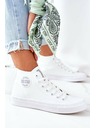 BIG STAR SHOES Adidași înalți din piele pentru femei Big Star - alb