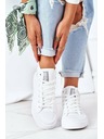 BIG STAR SHOES Adidași înalți din piele pentru femei Big Star - alb