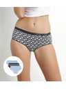 DIM DIM LES POCKETS COTTON BOXER 3x - Chiloți din bumbac pentru femei 3 bucăți - Negru - Albastru deschis - Alb