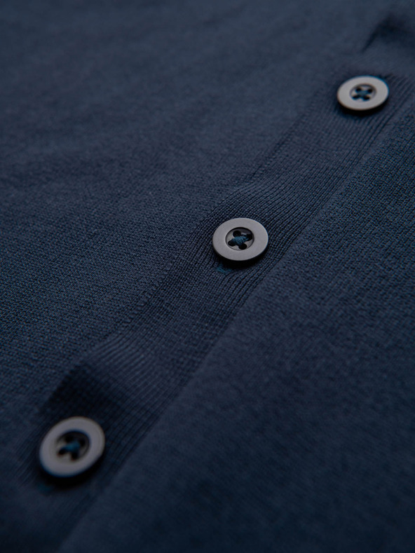 Ombre Clothing Pulover tricotat pentru bărbați cu buline structurate - albastru închis Ombre Clothing