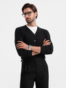 Ombre Clothing Pulover tricotat pentru bărbați cu buline structurate - albastru închis Ombre Clothing