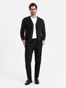 Ombre Clothing Pulover tricotat pentru bărbați cu buline structurate - albastru închis Ombre Clothing