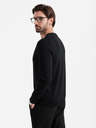 Ombre Clothing Pulover tricotat pentru bărbați cu buline structurate - albastru închis Ombre Clothing