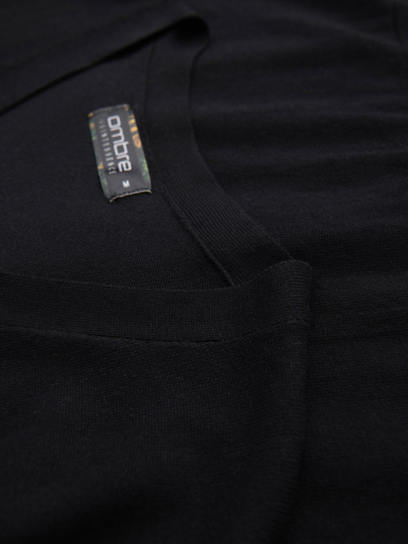 Ombre Clothing Pulover tricotat pentru bărbați cu buline structurate - albastru închis Ombre Clothing