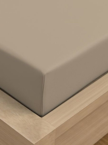 Kvalitex Cearșaf din satin LUXURY COLLECTION 220x200cm bej