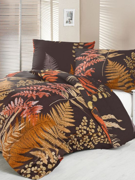 Kvalitex Satin Extended Bedding Luxury Collection 140x220, 70x90cm Fern Brown Kvalitex