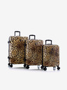 Heys Set Trei Trolere cu Model Maro Heys Leopard Maro S,M,L