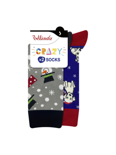Bellinda CRAZY SOCKS 2x - Fun Socks 2 pairs - grey - blue