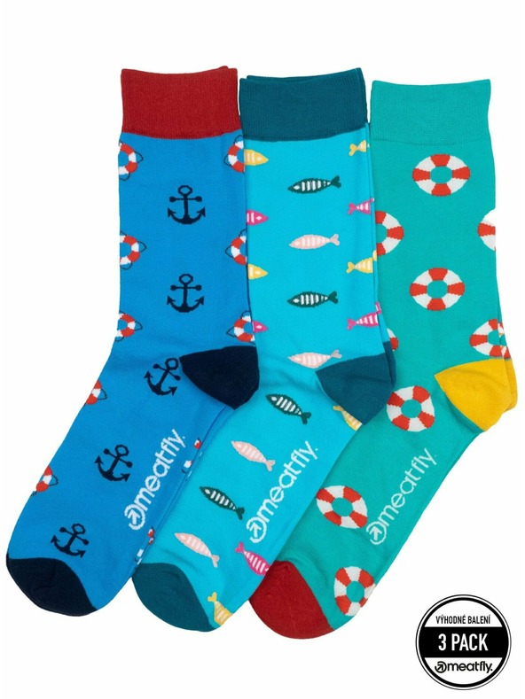 Meatfly Meatfly Socks Lexy Triple Pack Pool | Multicolor | Size