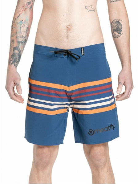 Meatfly Meatfly pantaloni scurți de baie pentru bărbați Ernie Boardshorts 19" Stripes Navy | Albastru | Mărime