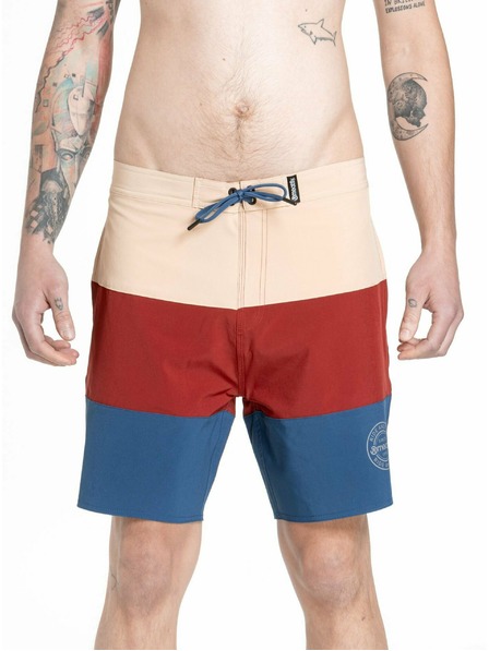 Meatfly Meatfly pantaloni scurți de baie pentru bărbați Ernie Boardshorts 19" Navy / Latte | Albastru | Mărime