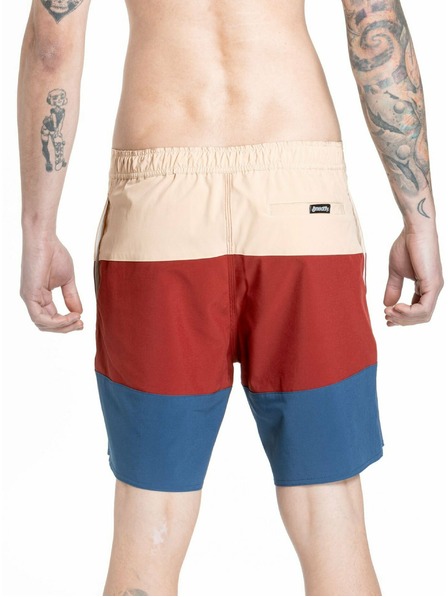 Meatfly Meatfly pantaloni scurți de baie pentru bărbați Ernie Boardshorts 19" Navy / Latte | Albastru | Mărime