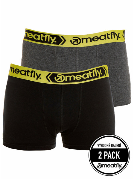 Meatfly Meatfly boxeri Balboa Double Pack Gri Melanj/Negru | Negru | Mărime
