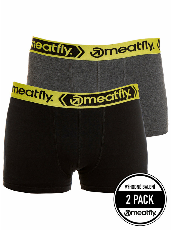 Meatfly Meatfly boxeri Balboa Double Pack Gri Melanj/Negru | Negru | Mărime