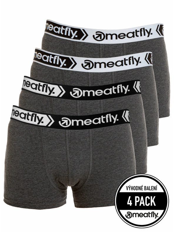 Meatfly Meatfly boxeri Balboa Four Pack Gri Melanj | Gri | Mărime