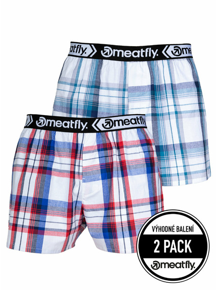 Meatfly Boxeri pentru bărbați Meatfly Gigi White Red / Blue | Alb | Mărime