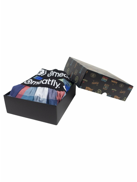 Meatfly Boxeri pentru bărbați Meatfly Gigi Navy Red / Green Gift Pack | Roșu | Mărime