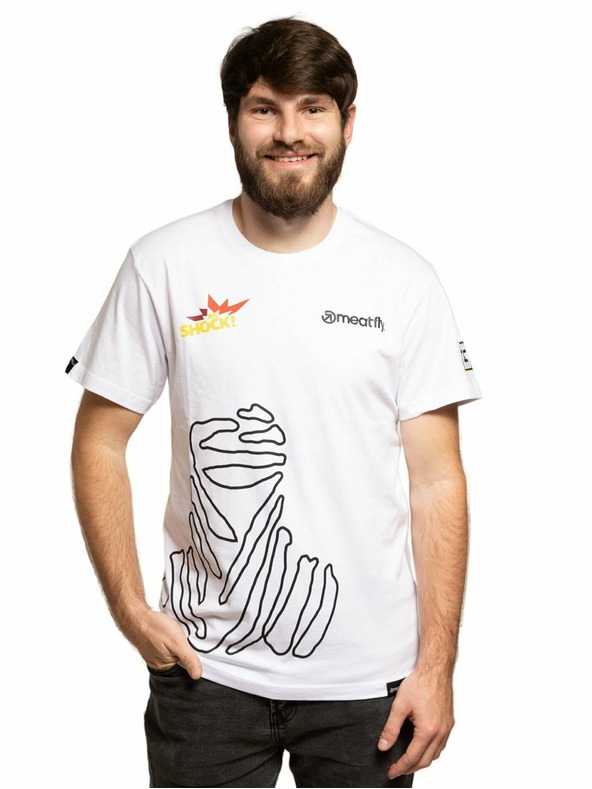 Meatfly Tricou pentru bărbați Meatfly Big Shock Dakar White | Alb | Mărime M | 100% bumbac