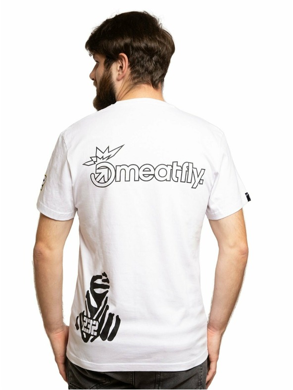 Meatfly Tricou pentru bărbați Meatfly Big Shock Dakar White | Alb | Mărime M | 100% bumbac