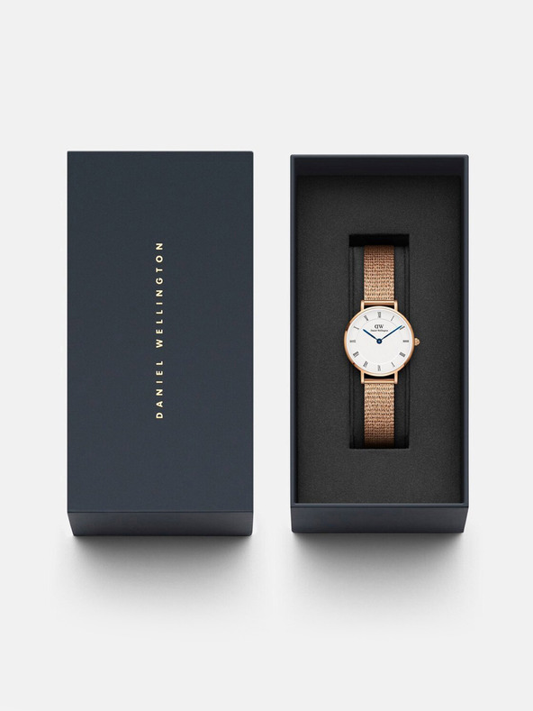 Daniel Wellington Ceas în culoare roz-auriu pentru femei Daniel Wellington mesh Petite Melrose