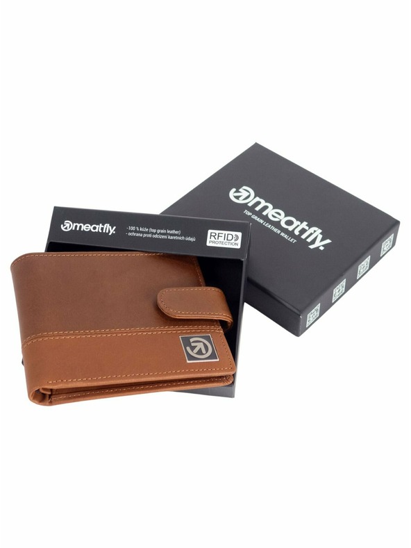 Meatfly Meatfly Leather Wallet Nathan Premium Brown | Brown | Size