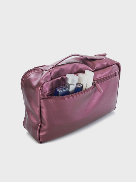 Heys Set of five travel pouches in dark pink Heys Metallic Packing Cube 5pc