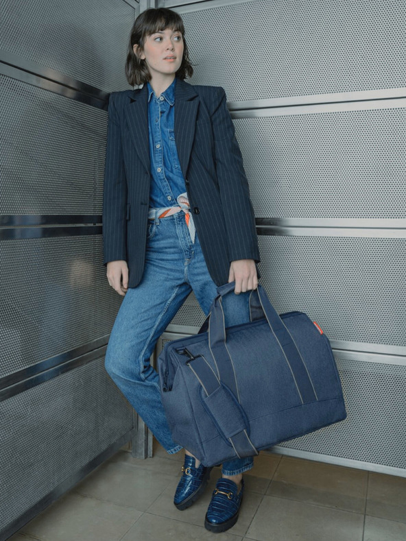 Reisenthel Dark blue travel bag Reisenthel Allrounder L Herringbone Dark Blue