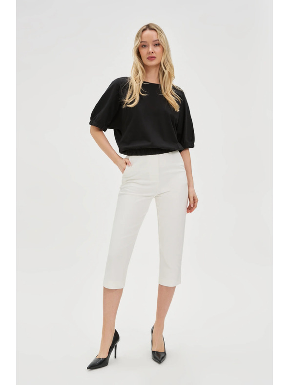 Moodo Pantaloni albi pentru femei Moodo