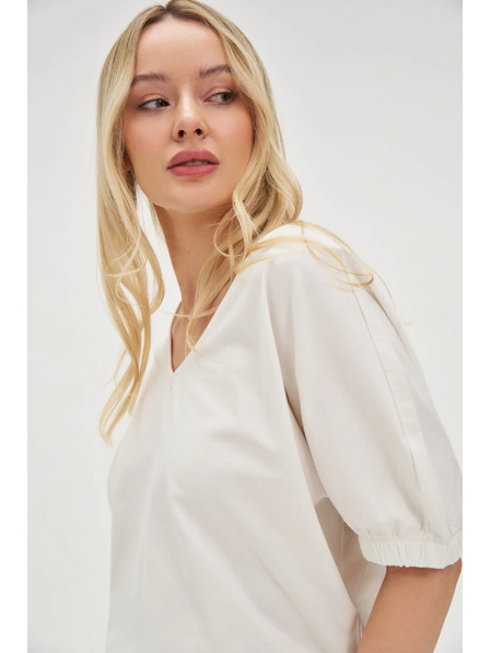Moodo Tricou alb pentru femei Moodo