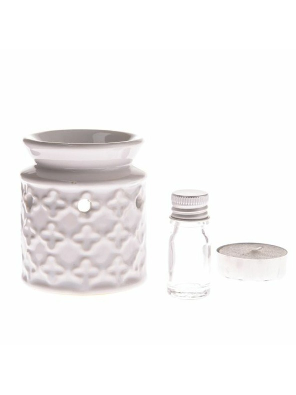 Casa de Engel Aromalamă ceramică + ulei, lumânare, fresh linen, 0/96