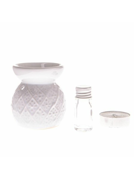 Casa de Engel Aromalamă ceramică + ulei, lumânare, fresh linen, 0/96