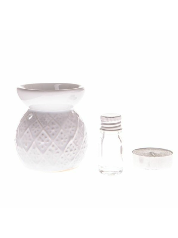 Casa de Engel Aromalamă ceramică + ulei, lumânare, fresh linen, 0/96