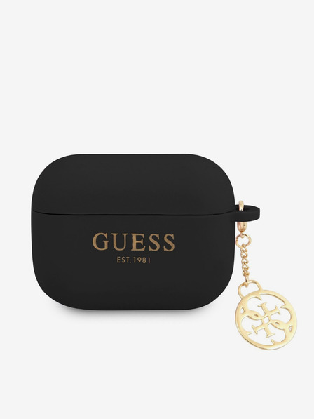 Guess Guess 4G Charm Husă din silicon pentru AirPods Pro Negru