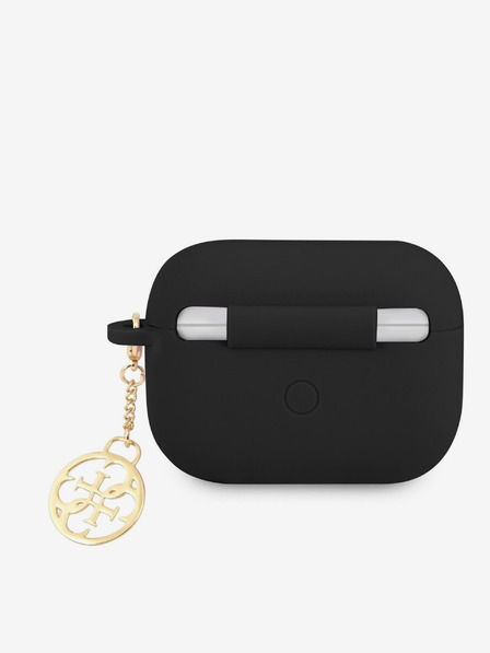 Guess Guess 4G Charm Husă din silicon pentru AirPods Pro Negru