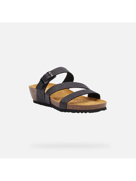 Geox Papuci negri pentru femei Geox New Sthellae