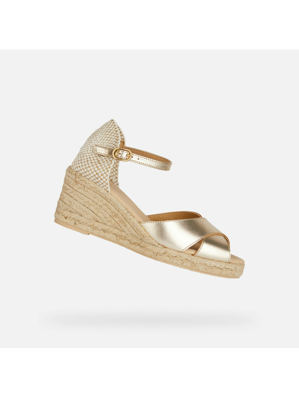 Geox Sandale deschise aurii pentru femei Geox Gelsa Low