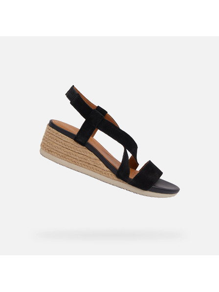 Geox Sandale deschise negre pentru femei Geox Ischia Corda