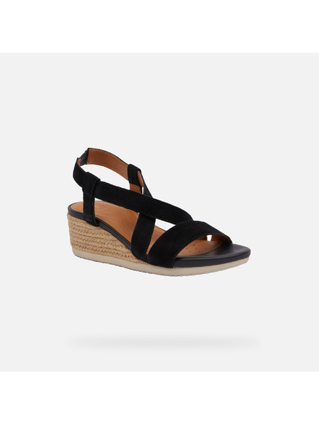 Geox Sandale deschise negre pentru femei Geox Ischia Corda