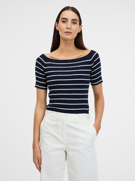 Orsay Tricou cu mânecă trei sferturi pentru femei, albastru închis ORSAY