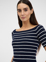 Orsay Tricou cu mânecă trei sferturi pentru femei, albastru închis ORSAY