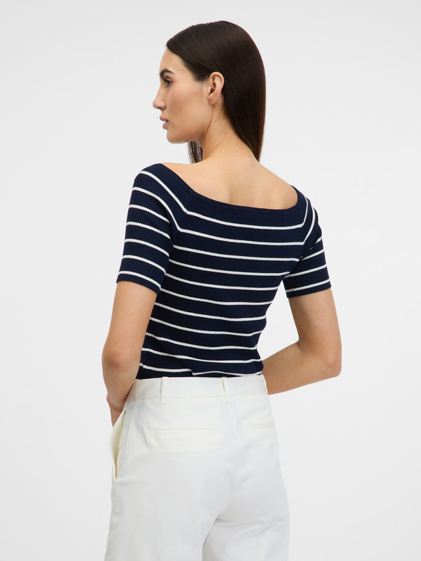 Orsay Tricou cu mânecă trei sferturi pentru femei, albastru închis ORSAY