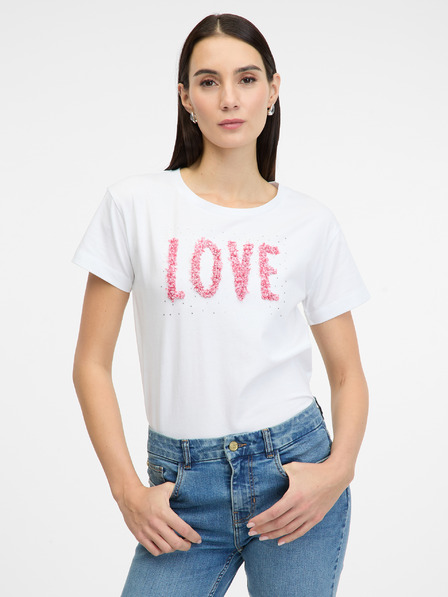 Orsay Tricou alb cu mânecă scurtă pentru femei ORSAY