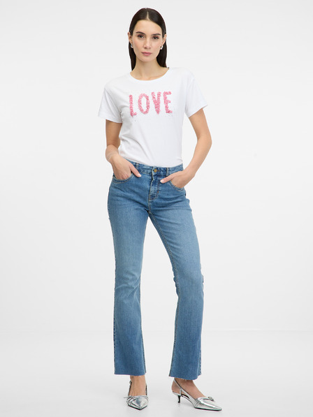 Orsay Tricou alb cu mânecă scurtă pentru femei ORSAY