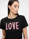 Orsay Tricou negru cu mânecă scurtă pentru femei ORSAY