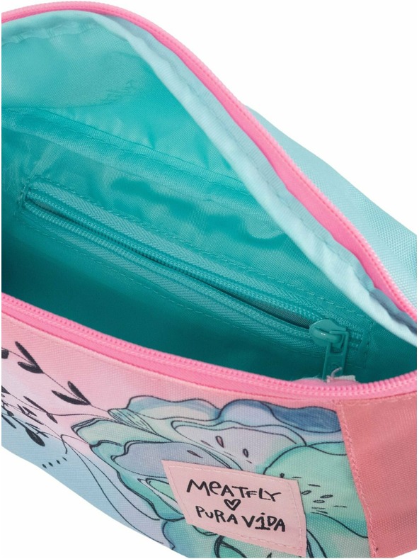 Meatfly Meatfly borsetă X Pura Vida Taya Mint Flowers | Albastru | Volum 2,5 L