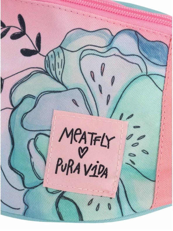 Meatfly Meatfly borsetă X Pura Vida Taya Mint Flowers | Albastru | Volum 2,5 L